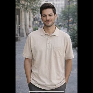 New Tiger Hill Size Medium Beige Men’s Polo Shirt